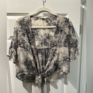 Sheer Blouse with Tie